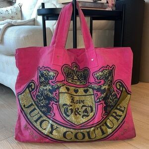 COPY - RARE VINTAGE Juicy Couture Y2K Large Tote Bag Pink